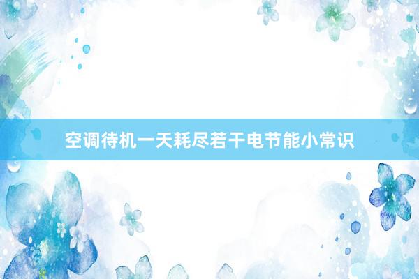 空调待机一天耗尽若干电节能小常识